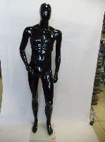 Manekin męski w kolorze czarny lakierowany z głową